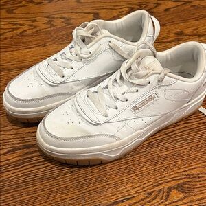 Reebok White Sneakers with Brown Sole